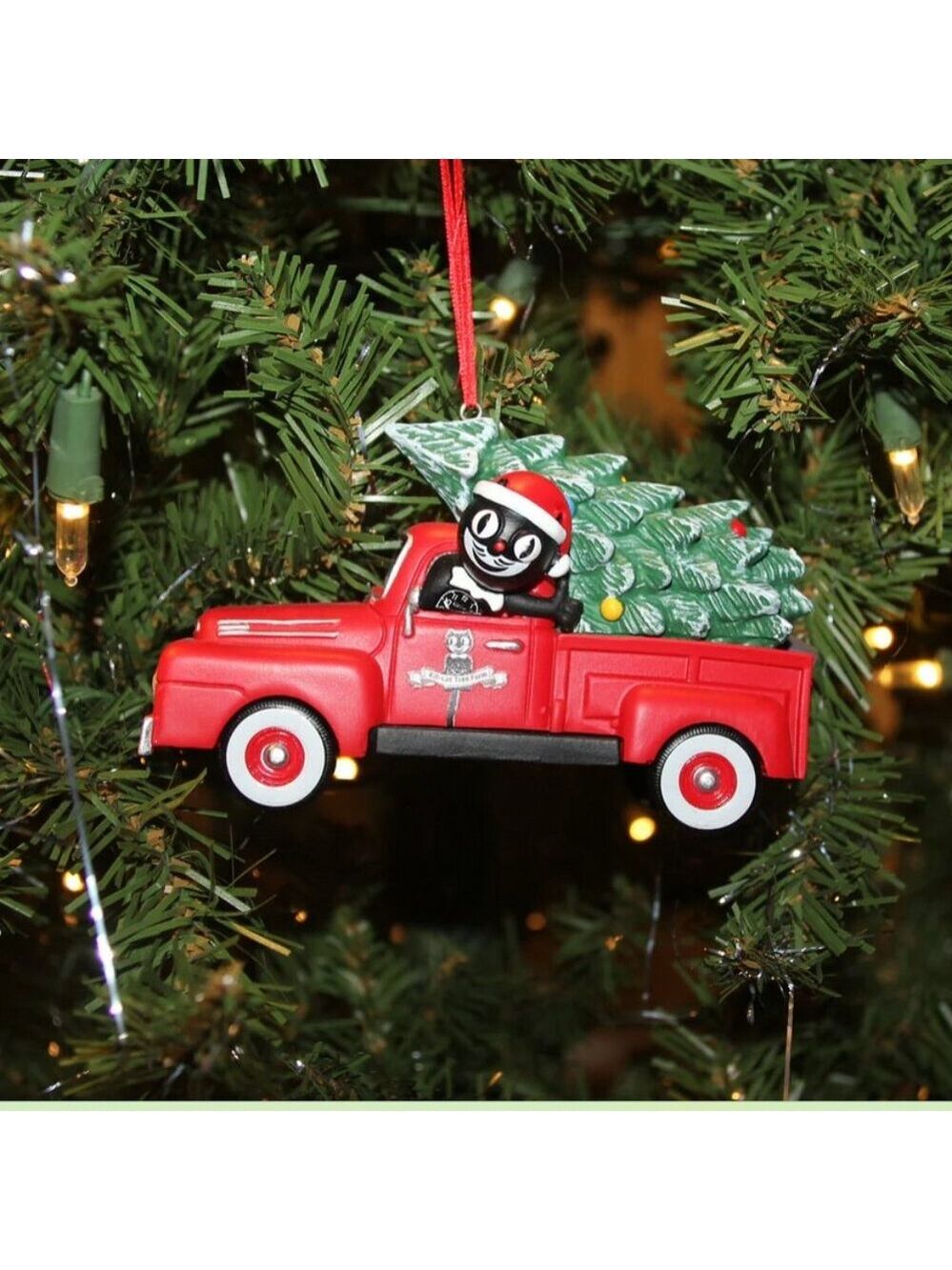 NEW LOW PRICE! Kit-Cat Klock clock driving a red truck Christmas Ornament